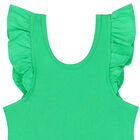Girls Green Ruffled Dress, 4, hi-res