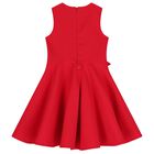 Girls Red & White Satin Floral Dress, 3, hi-res