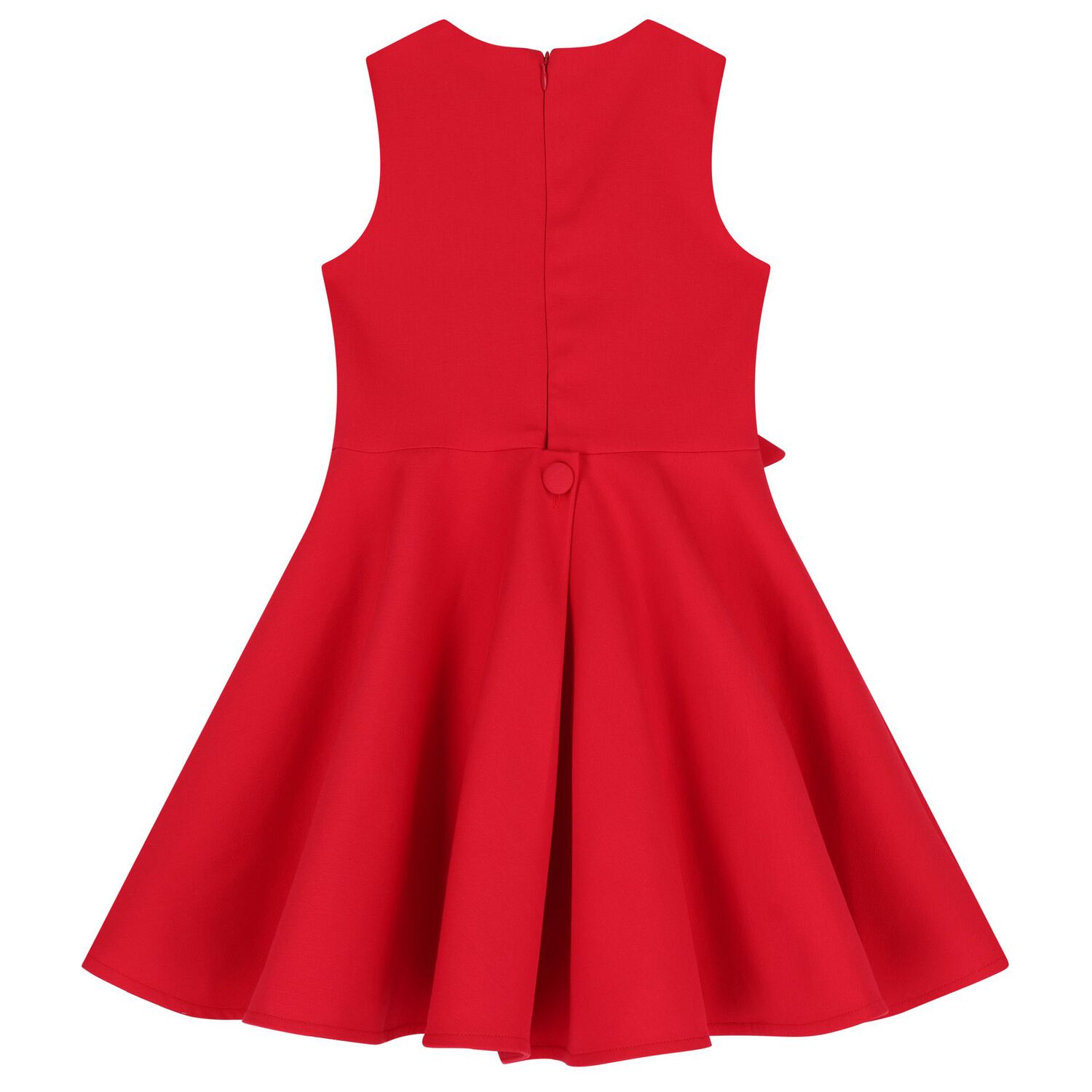 Girls Red & White Satin Floral Dress, 3, hi-res image number null