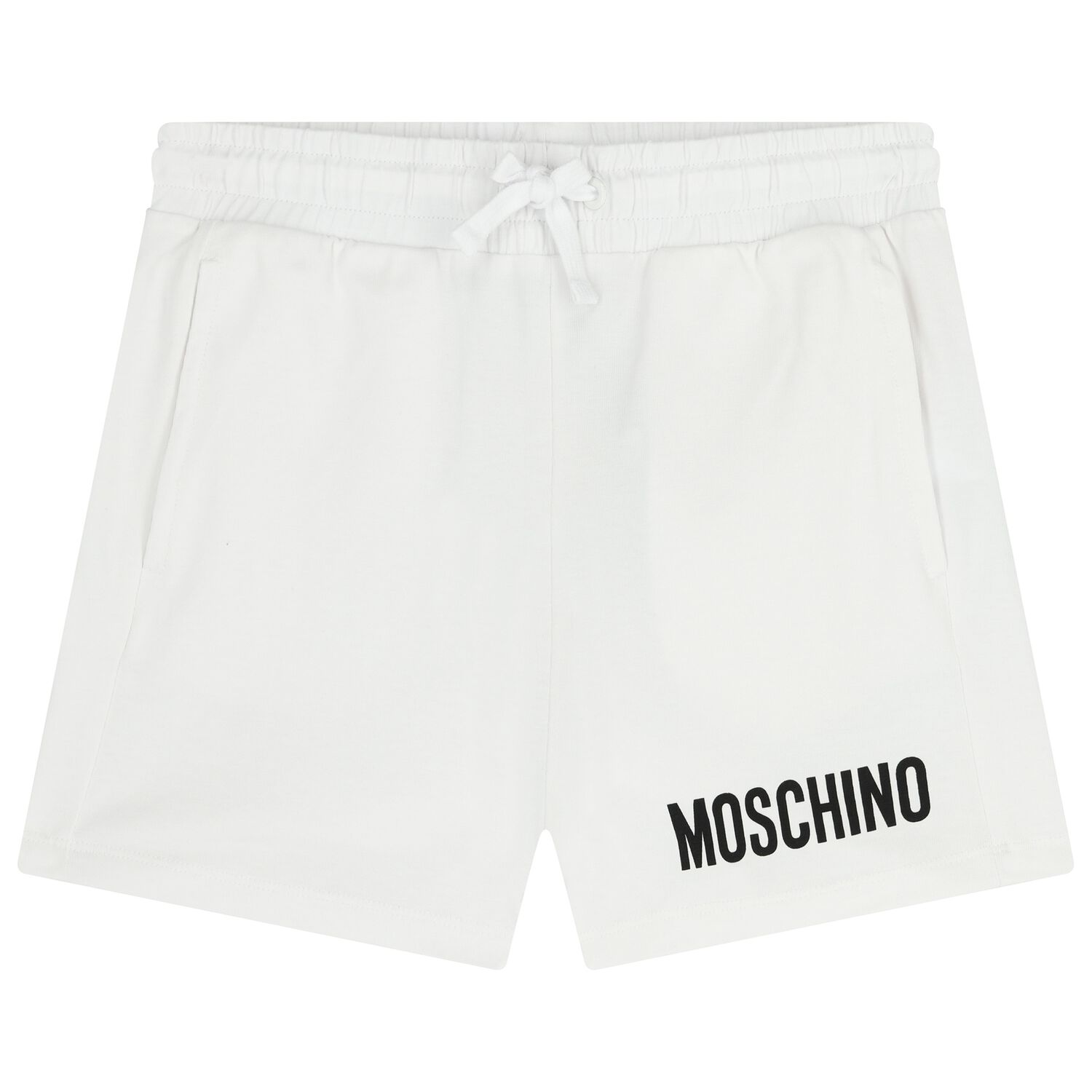 Boys White Logo Shorts, 1, hi-res