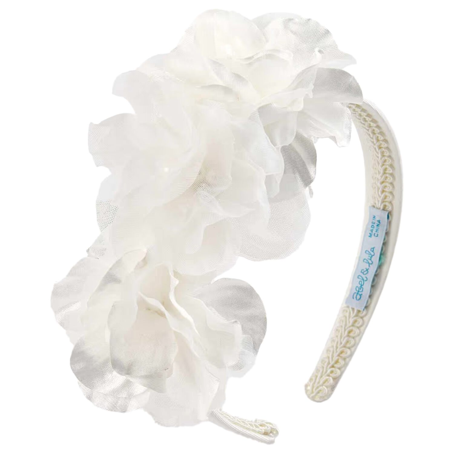 Girls Ivory Flower Headband, 2, hi-res