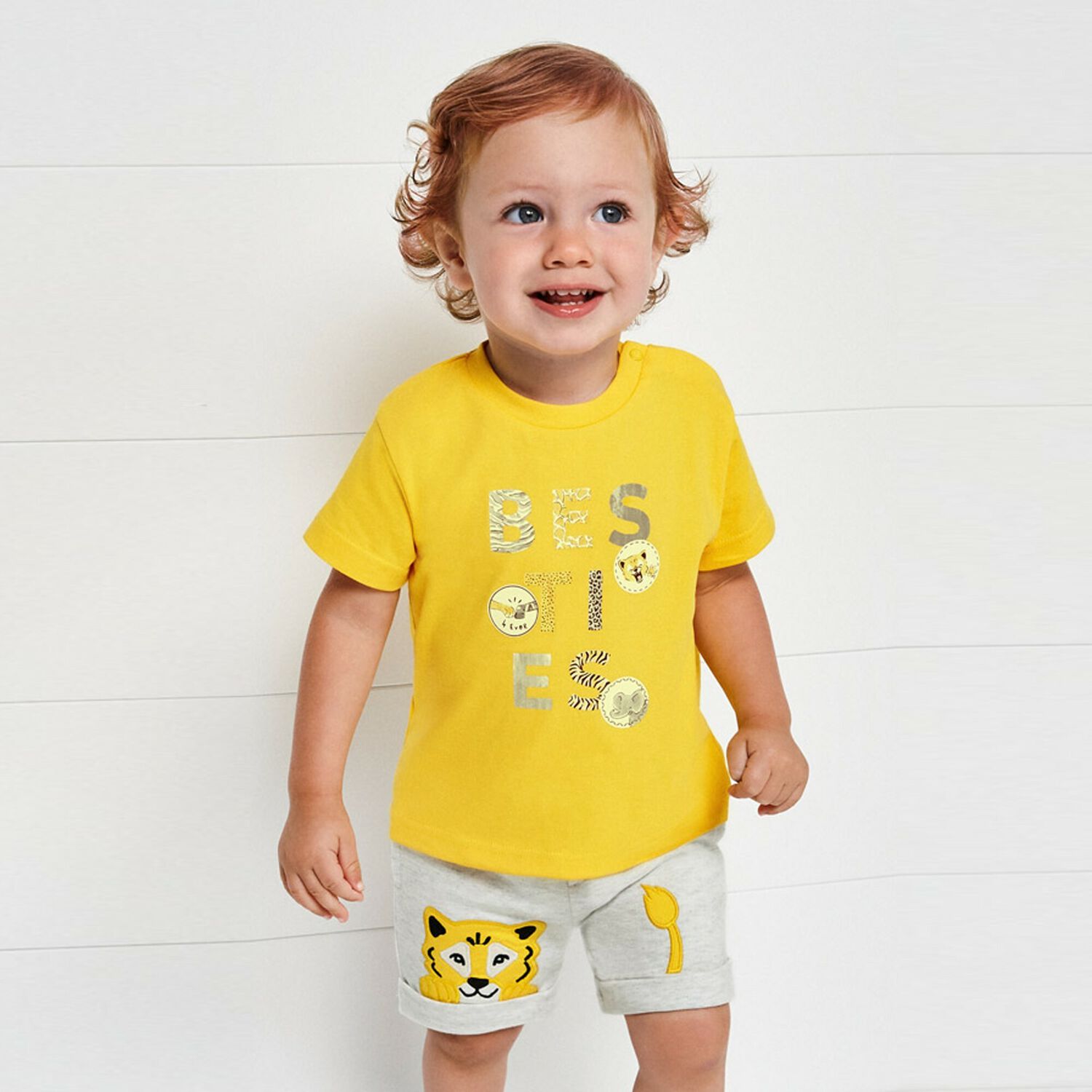 Younger Boys Grey Shorts, 1, hi-res