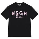Girls Black & Pink Logo T-Shirt, 6, hi-res