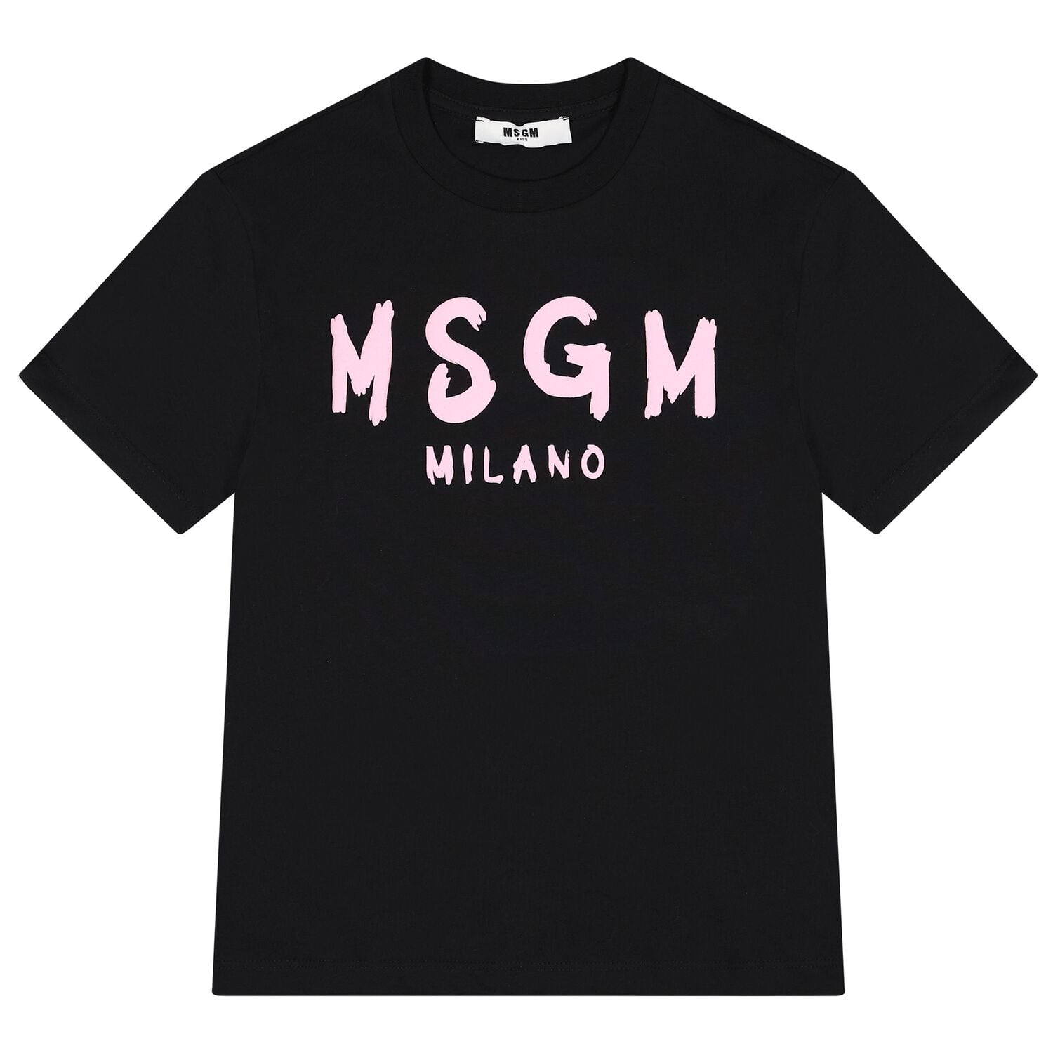 Girls Black & Pink Logo T-Shirt, 6, hi-res