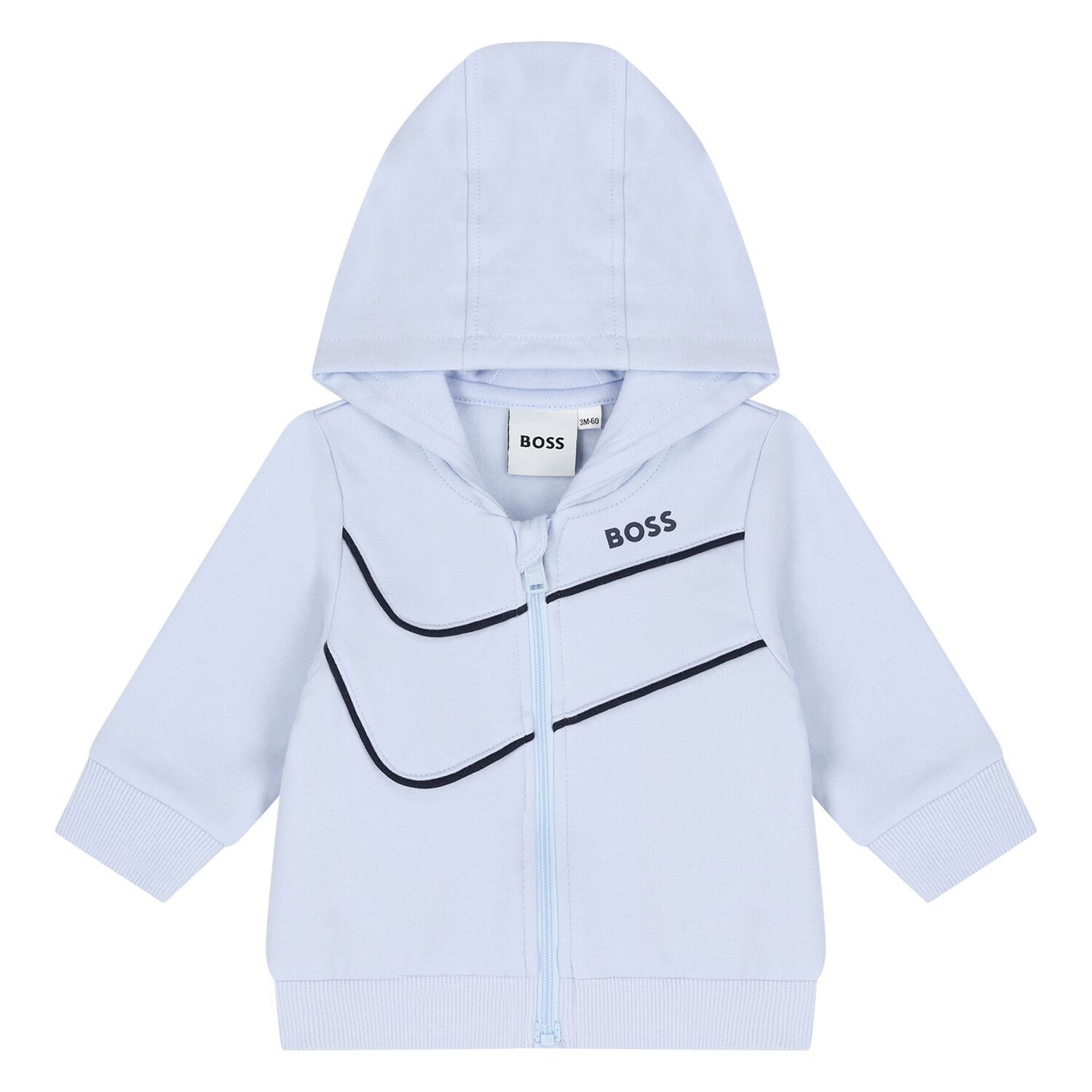Baby Boys Blue & Navy Blue Logo Tracksuit Gift Set, 1, hi-res