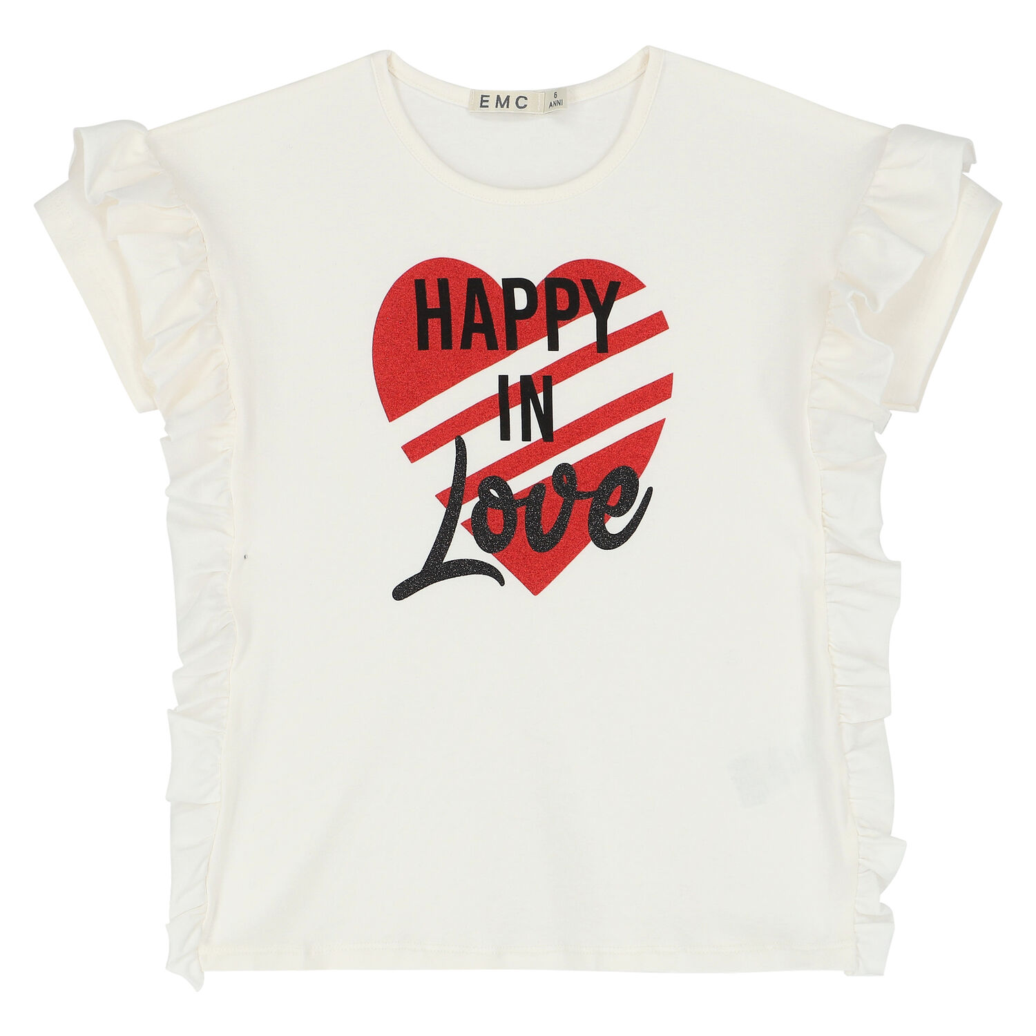 Girls Ivory & Black Heart Shorts Set, 1, hi-res