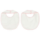 Baby Girls Pink & Ivory Bib ( 2-Pack ), 1, hi-res
