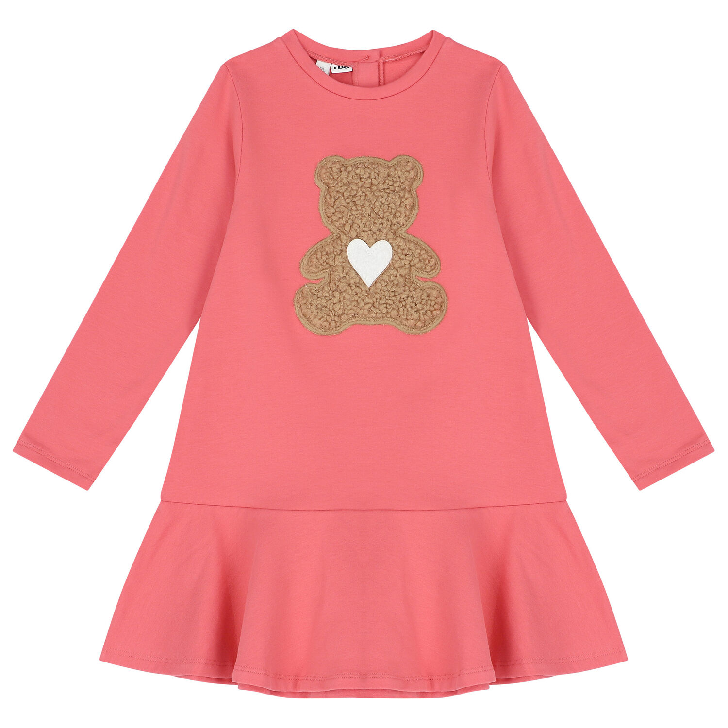 Girls Pink Teddy Bear Dress, 1, hi-res
