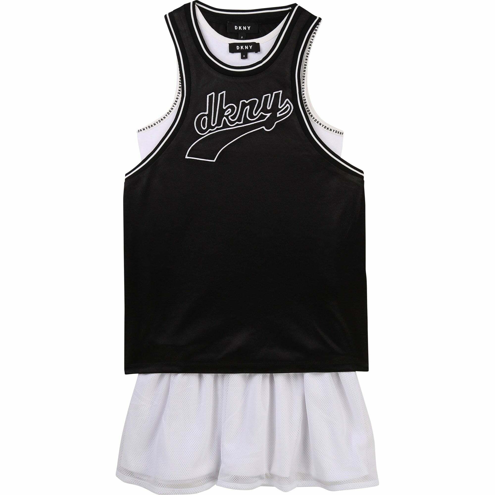 Dkny dress black and white hotsell