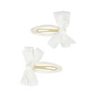 Girls White Bow Hairclips ( 2-Pack ), 3, hi-res