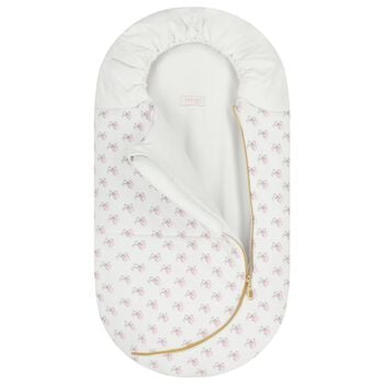 Baby Girls White Logo Bow Nest