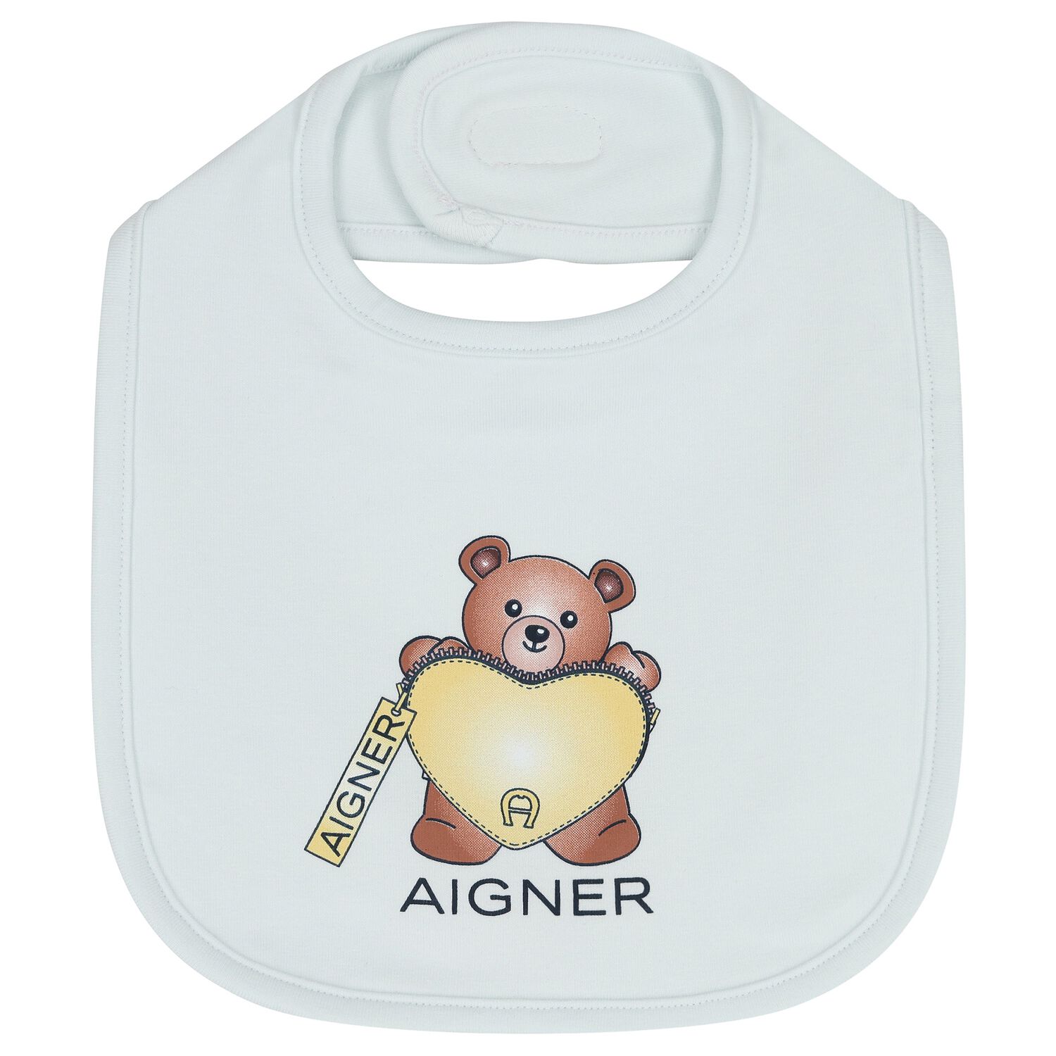 Baby Boys Blue Teddy Bear Logo Bib, 2, hi-res