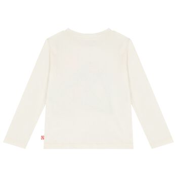 Girls Ivory Sequin Diamond Long Sleeve Top