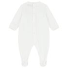 White Teddy Bear Logo Babygrow, 1, hi-res