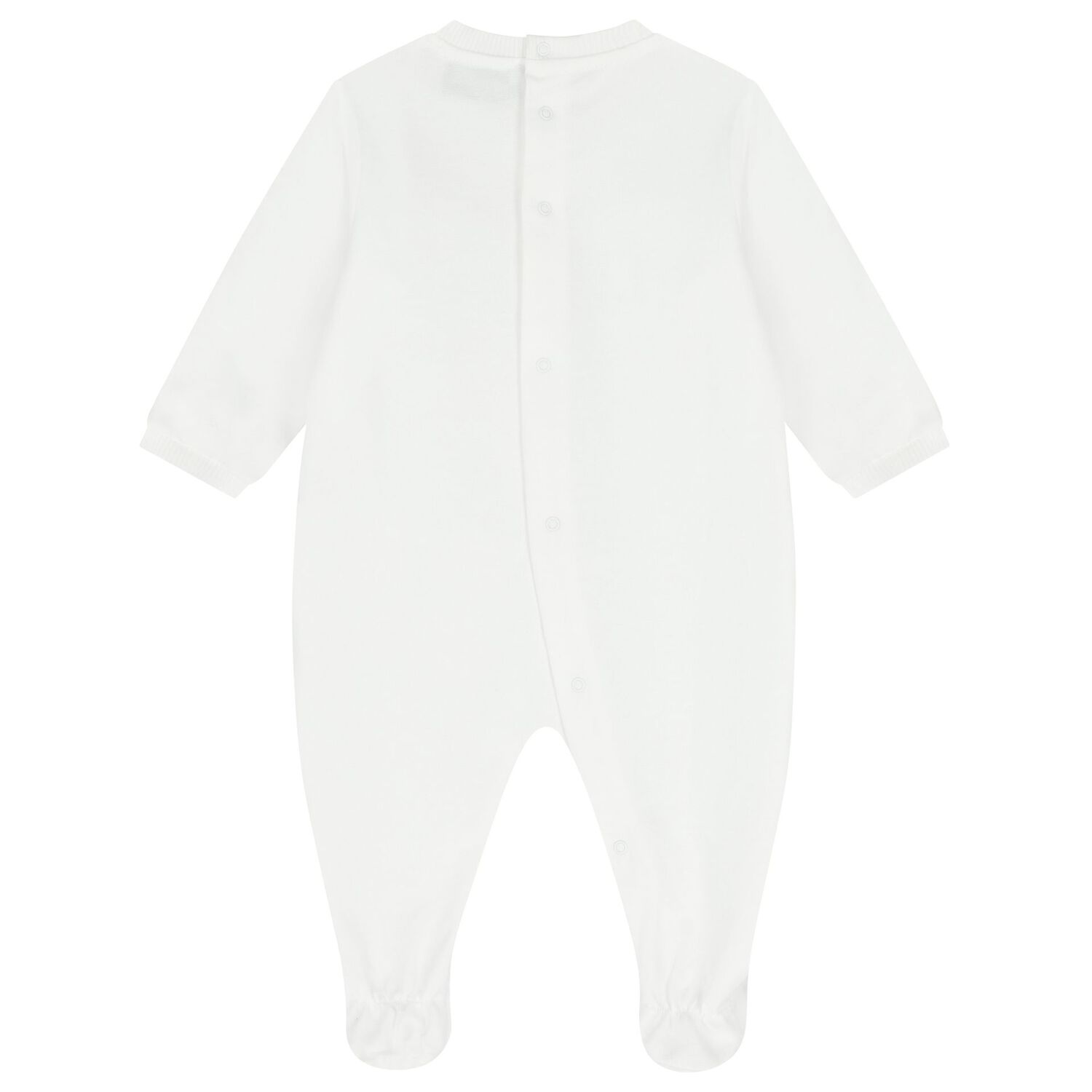 White Teddy Bear Logo Babygrow, 1, hi-res