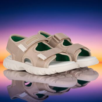 Boys Beige Logo Sandals