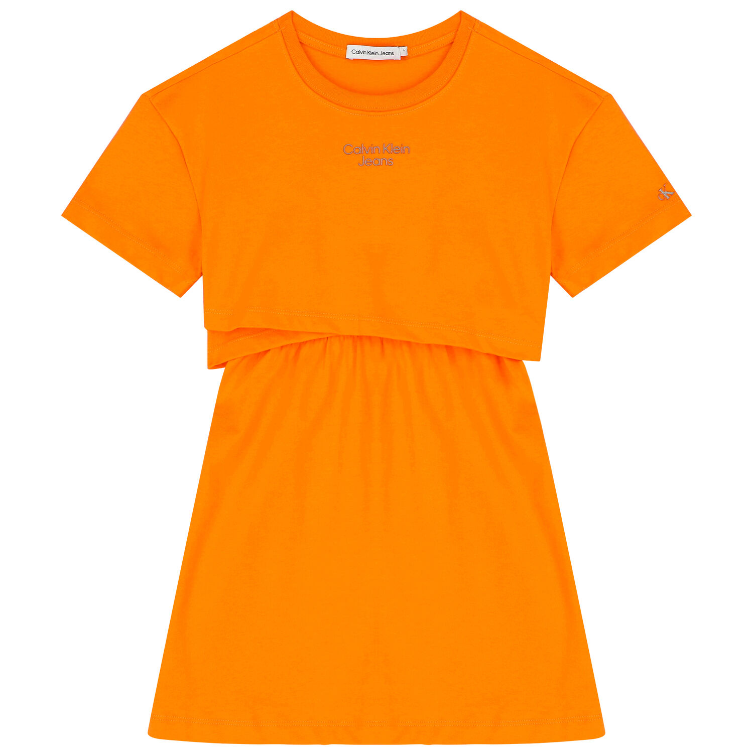 Girls Orange Logo Dress, 2, hi-res