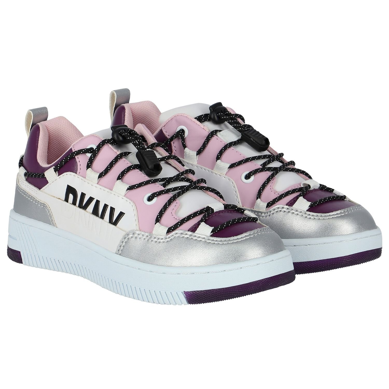 Girls Multi-Coloured Logo Trainers, 1, hi-res