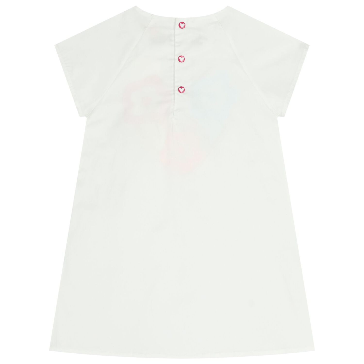 Girls White Flower Applique Dress, 1, hi-res