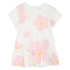 Younger Girls Ivory & Pink Daisy Dress, 1, hi-res