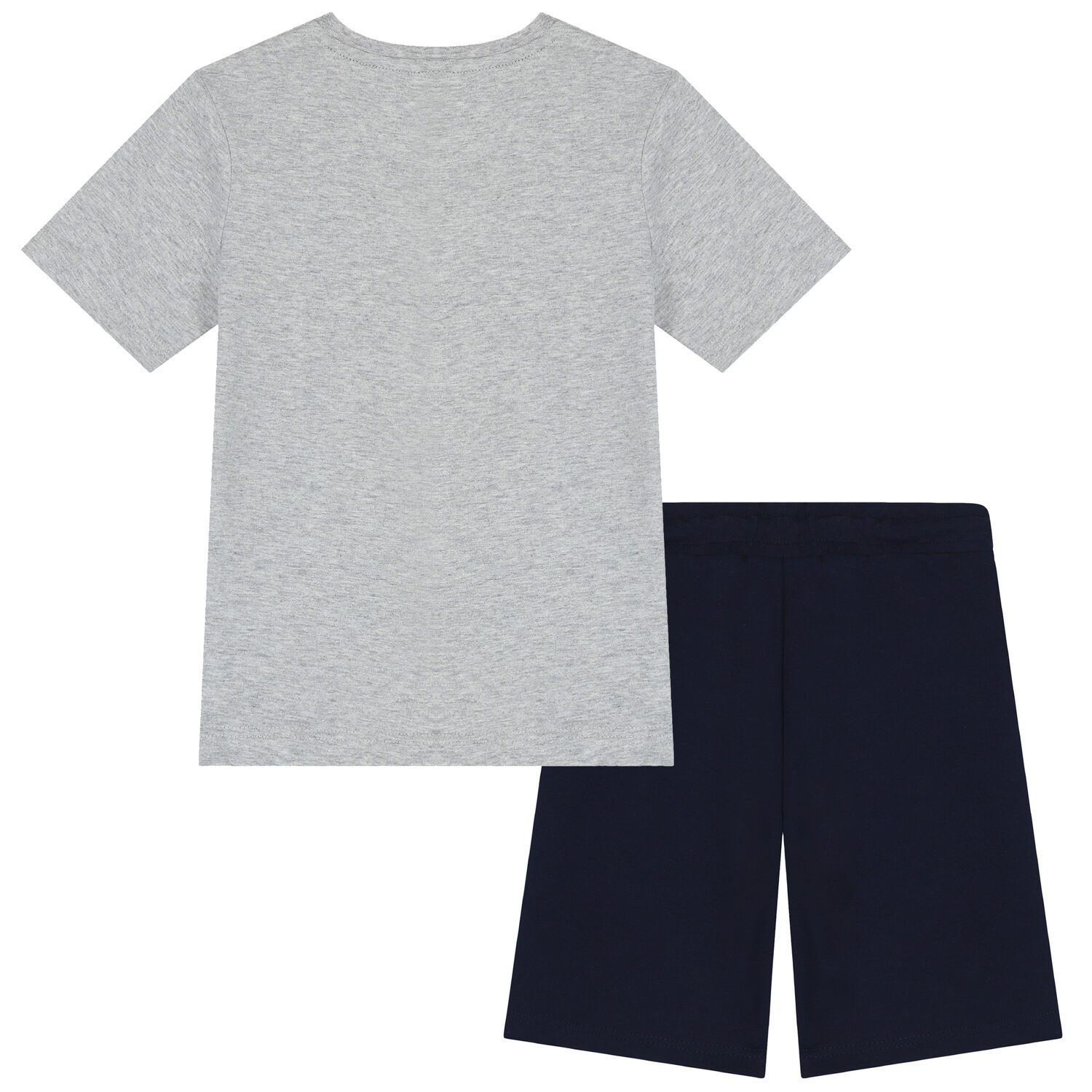 Boys Grey & Navy Blue Shorts & T-Shirt Set, 2, hi-res
