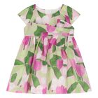 Younger Girls Green & Purple Floral Dress, 2, hi-res