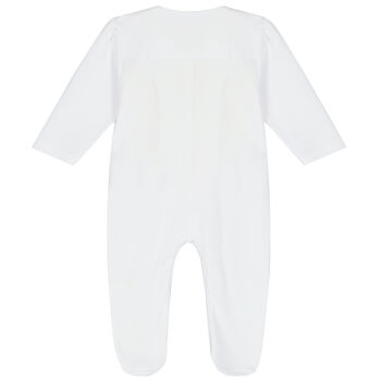 Baby Girls White Floral Babygrow