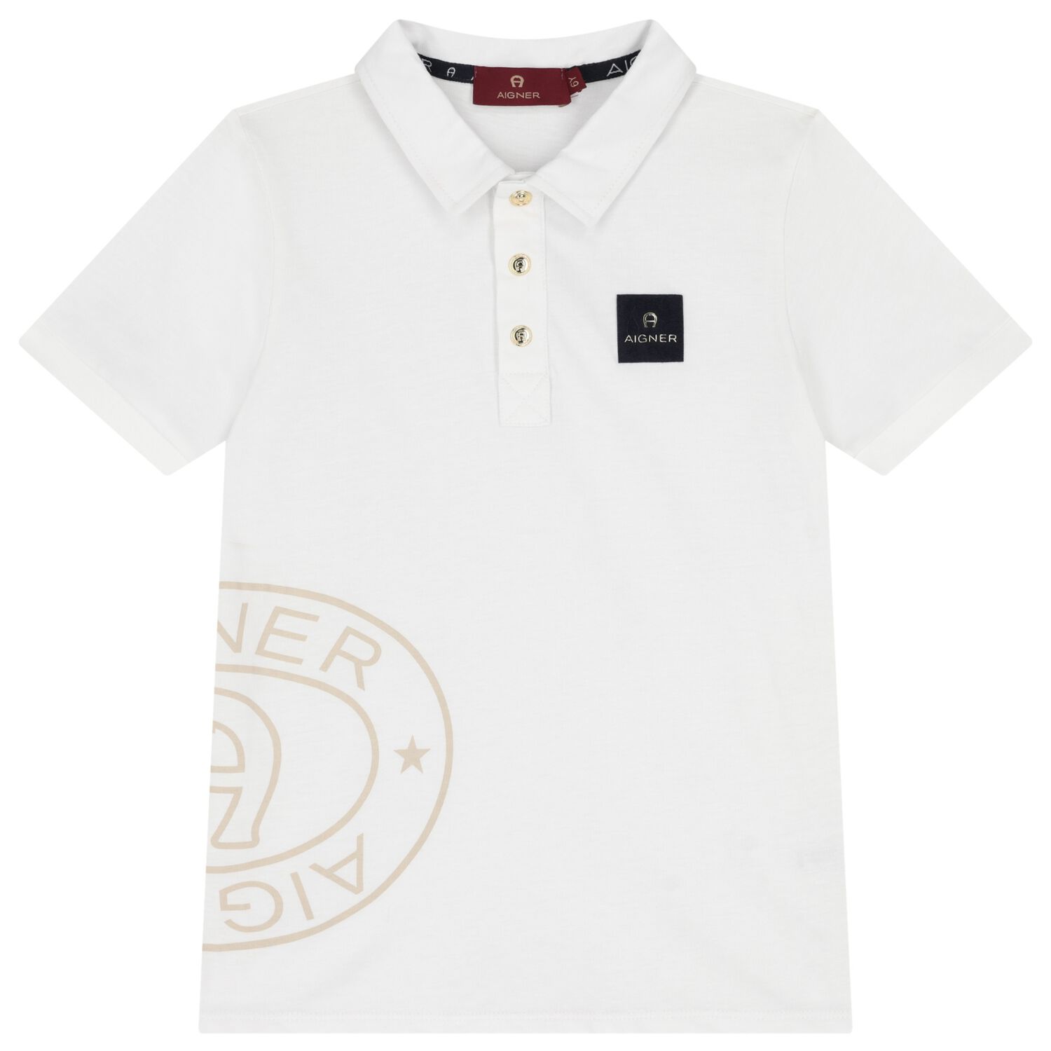 Boys White Logo Polo Shirt, 1, hi-res