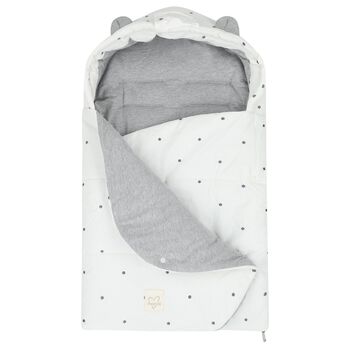 White & Grey Polka Dot Baby Nest