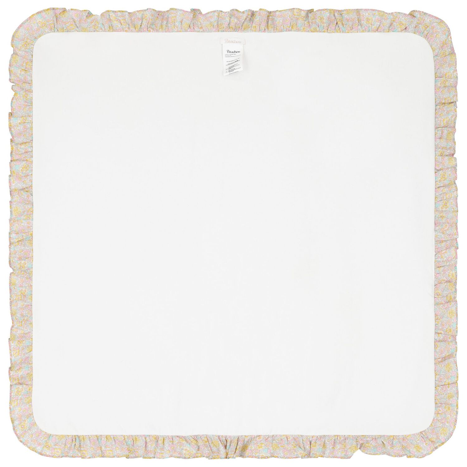 Baby Girls Ivory Ruffled Floral Blanket, 1, hi-res