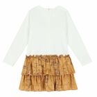 Girls Ivory & Beige Geo Map Dress, 1, hi-res