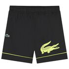 Boys Black Logo Shorts, 2, hi-res
