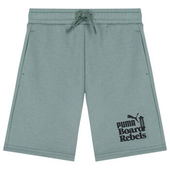 Boys Green Logo Shorts