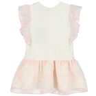 Younger Girls Ivory Logo Bag Dress, 1, hi-res