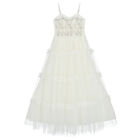 Girls Ivory Floral Tulle Dress, 1, hi-res
