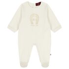 Ivory & Gold Logo Babygrow, 1, hi-res
