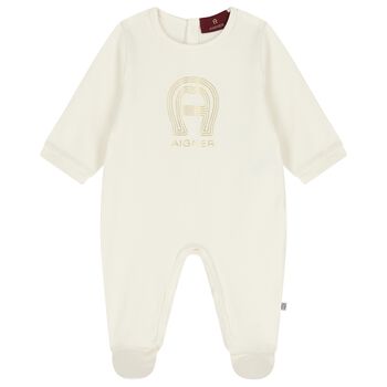 Ivory & Gold Logo Babygrow
