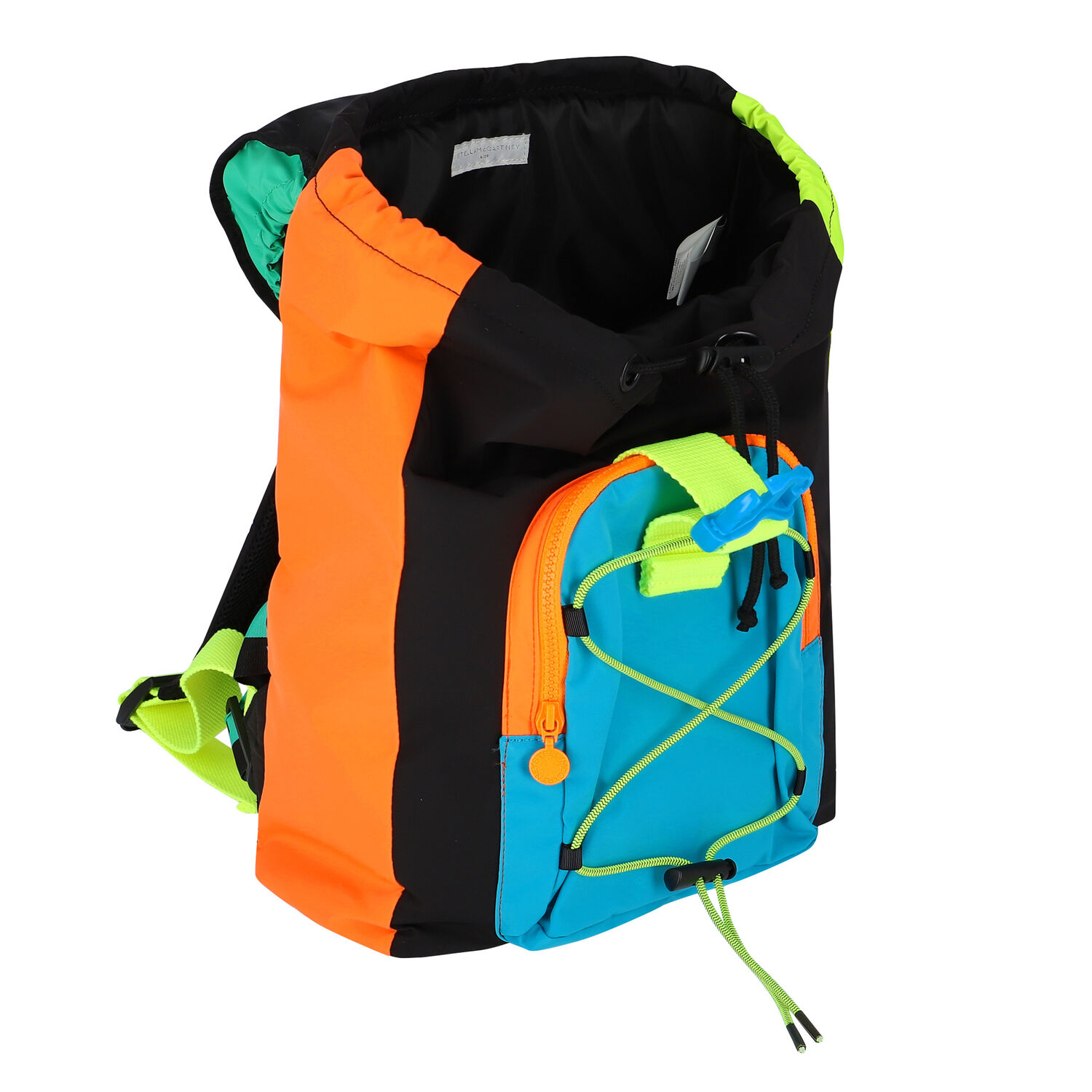 Boys Black, Neon Green & Neon Orange Backpack, 1, hi-res