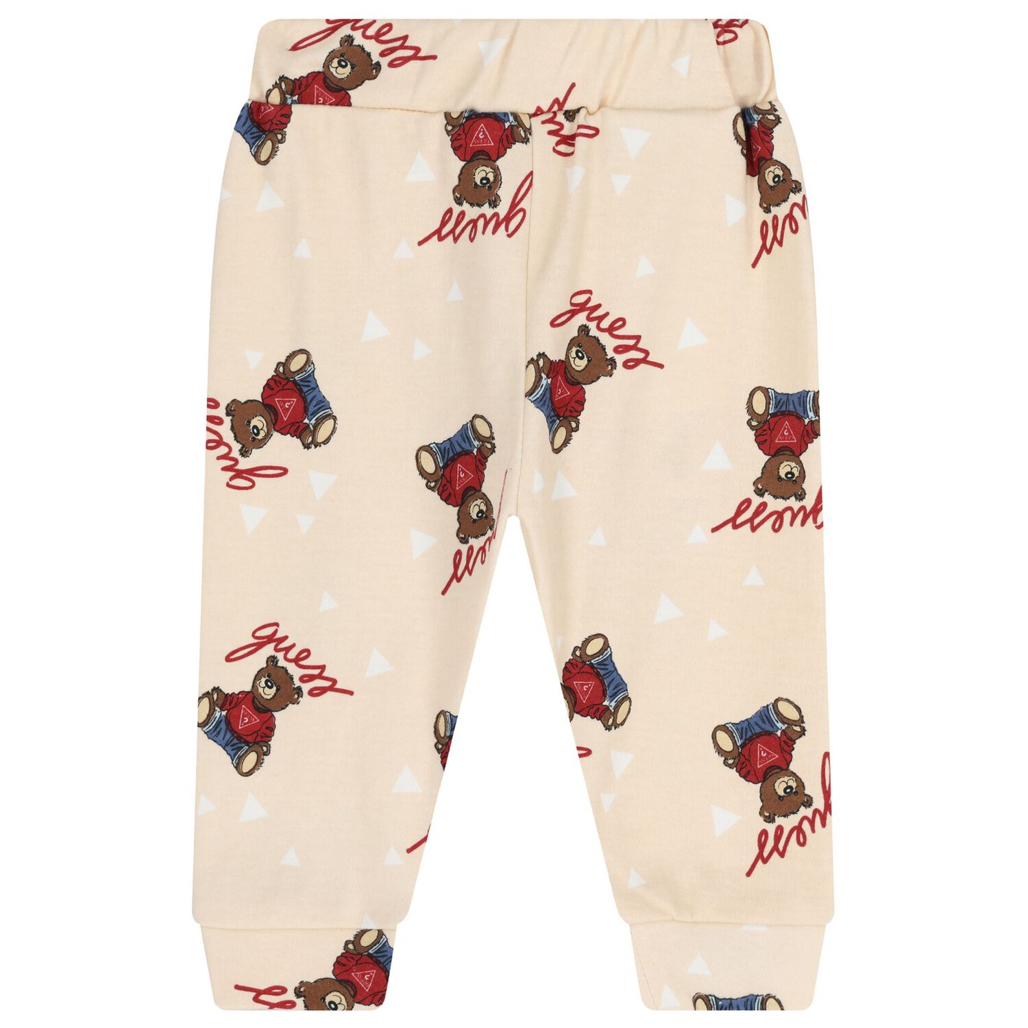 Beige & White Teddy Bear Logo Baby Bodysuit Set, 4, hi-res