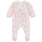 Baby Girls White & Pink Floral Babygrow Set, 1, hi-res