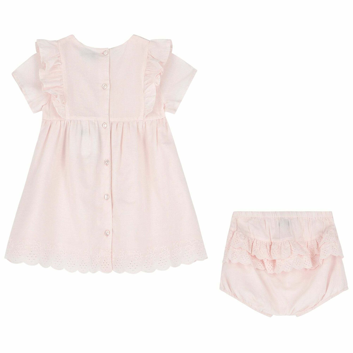 Baby Girls Pink Ruffled Dress Set, 1, hi-res image number null