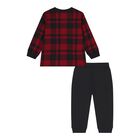 Baby Boys Red & Black Tartan Tracksuit, 1, hi-res
