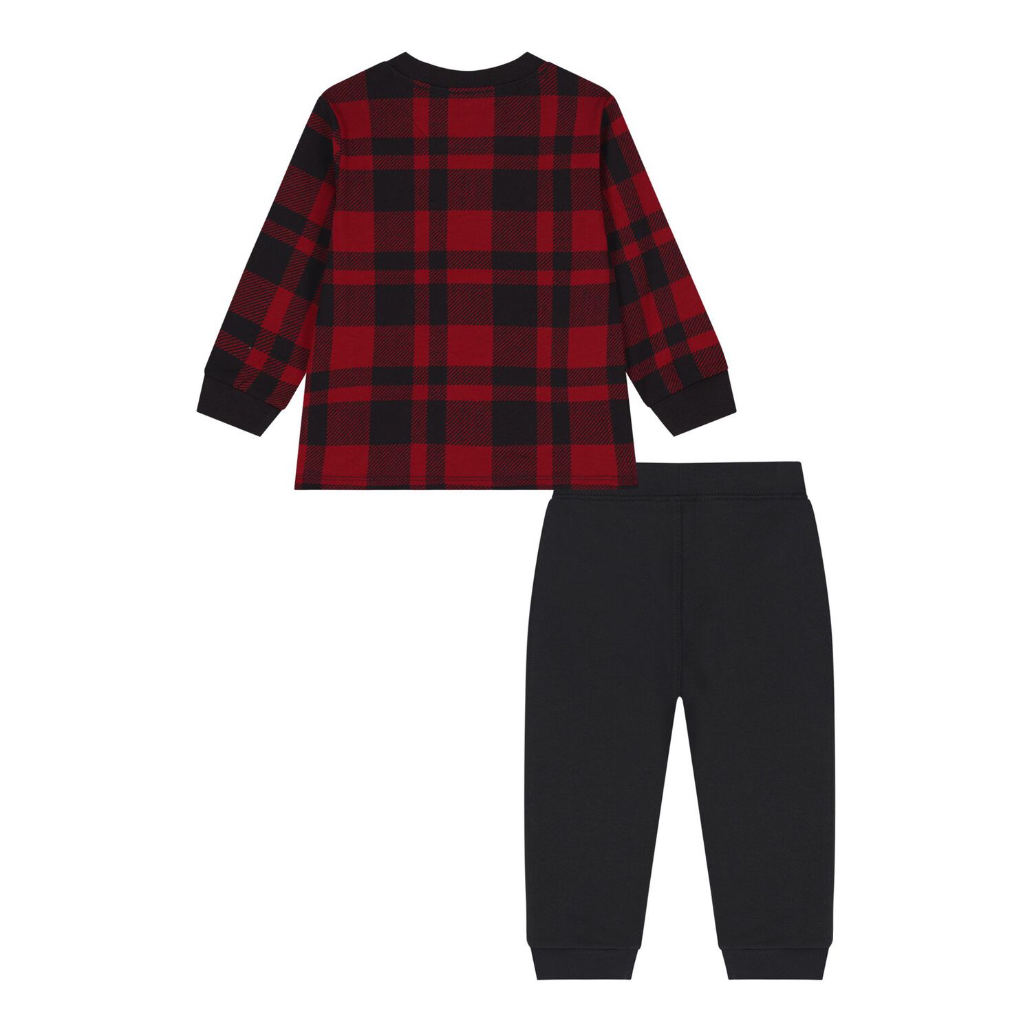 Baby Boys Red & Black Tartan Tracksuit, 1, hi-res