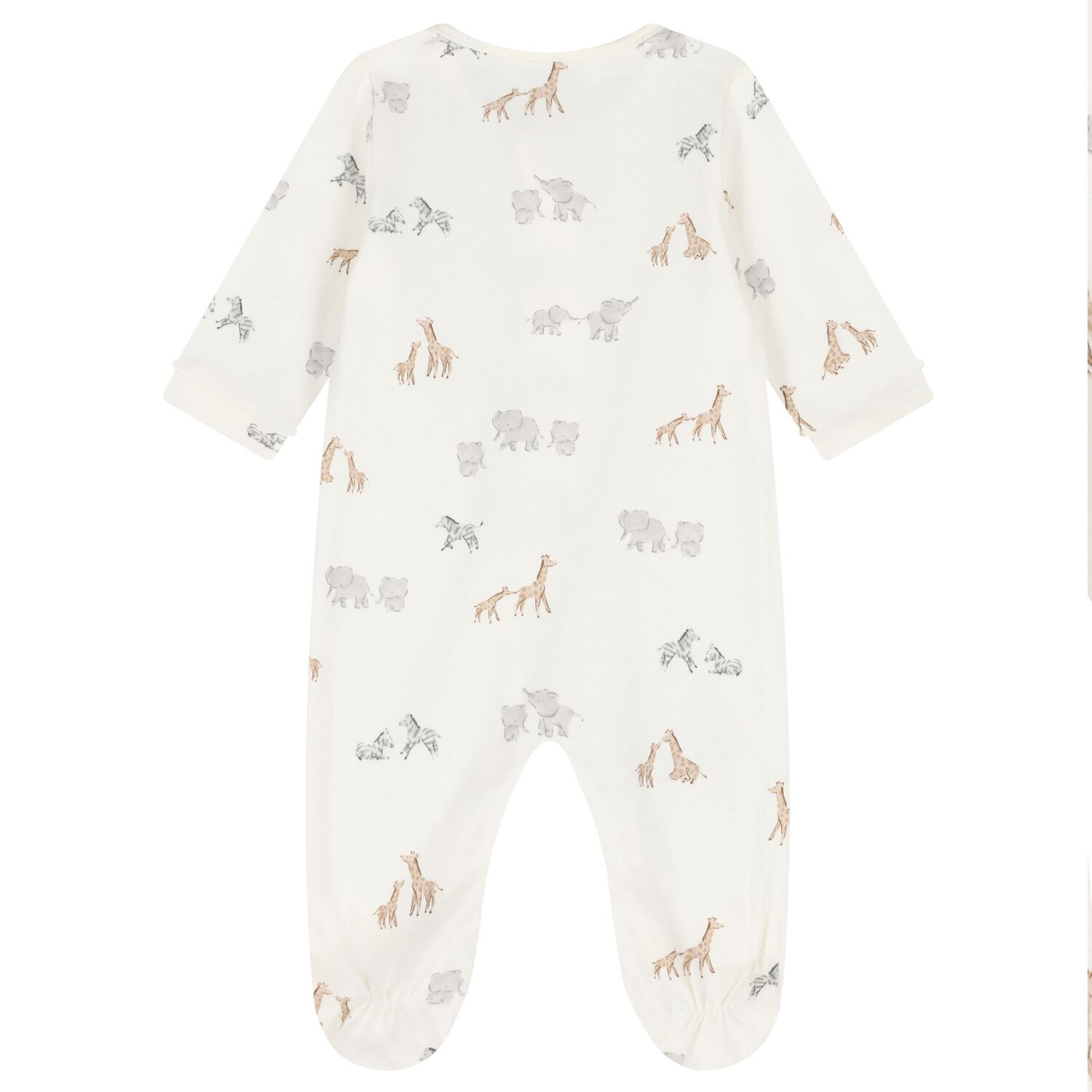 Beige & White Animals Babygrows ( 2-Pack ), 2, hi-res