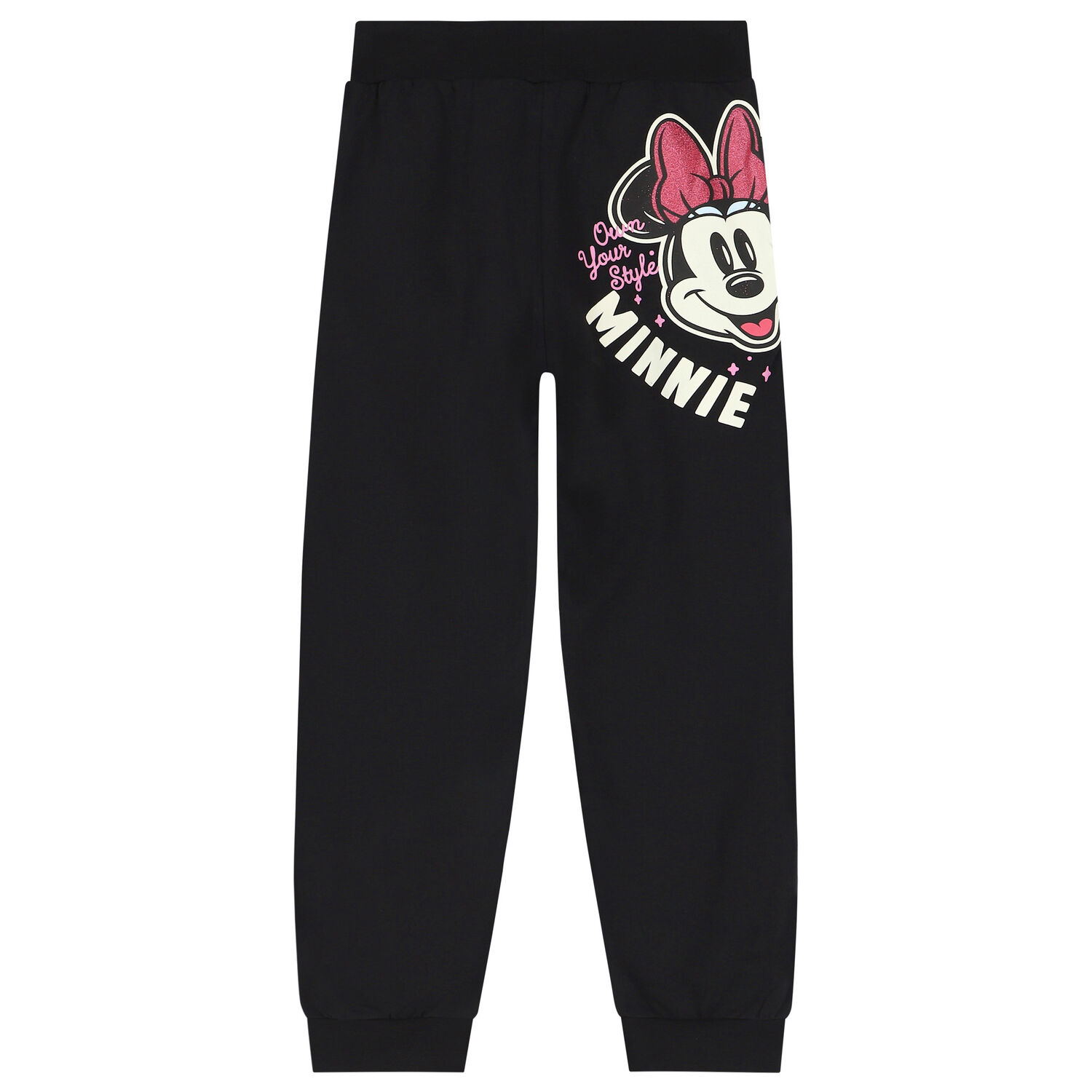 Girls Black Minnie Mouse Joggers, 1, hi-res