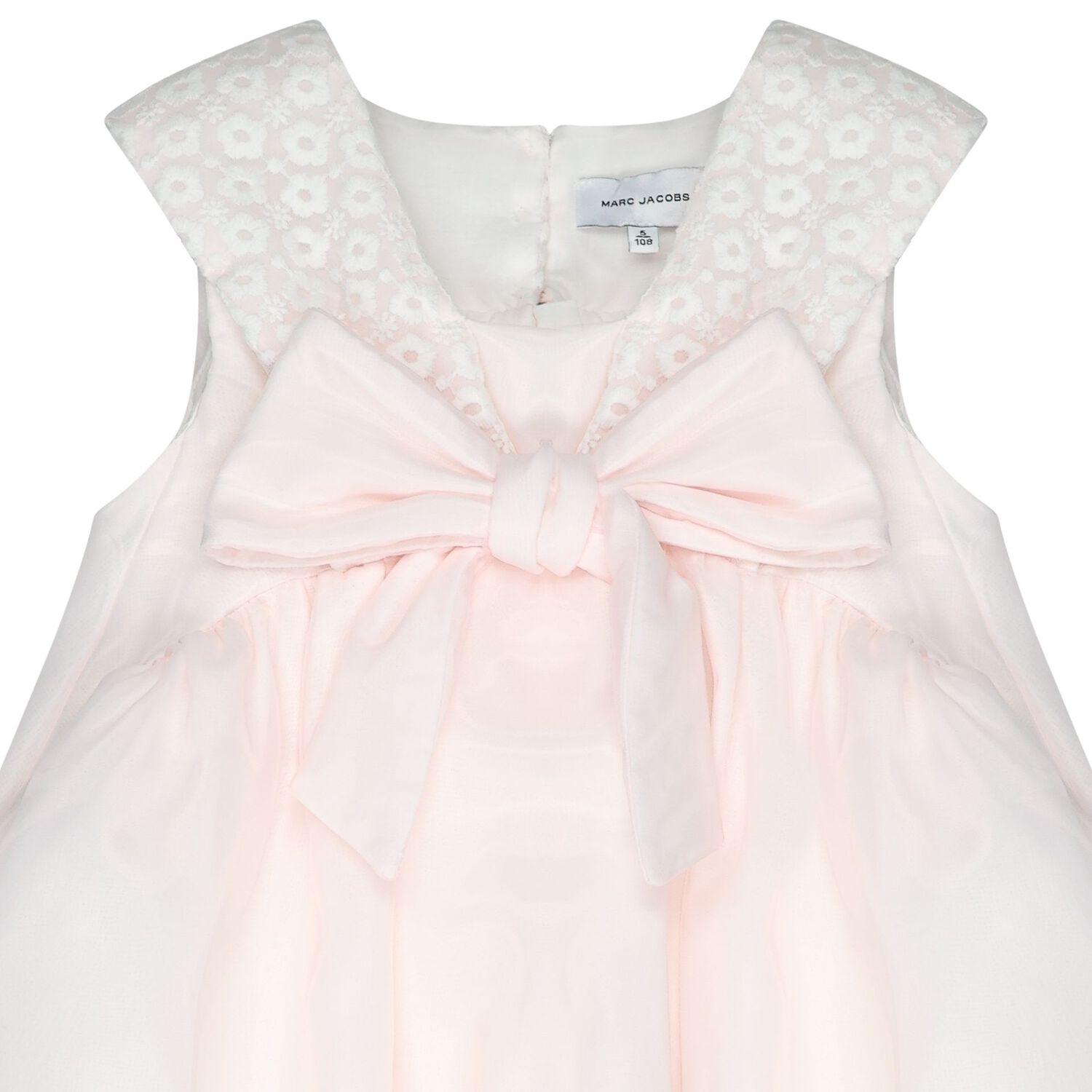 Girls Mini Me Pink Bow Organza Dress, 1, hi-res