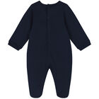 Navy Blue & Gold Logo Babygrow, 2, hi-res