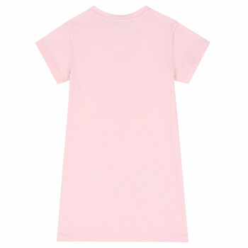 Girls Pink & Gold Logo Dress