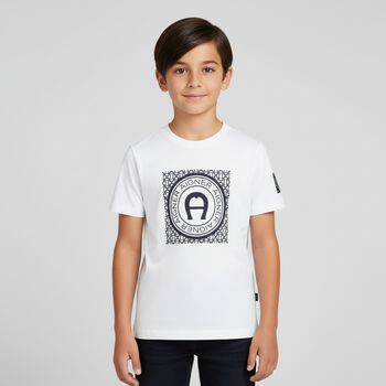 Boys White Logo T-Shirt