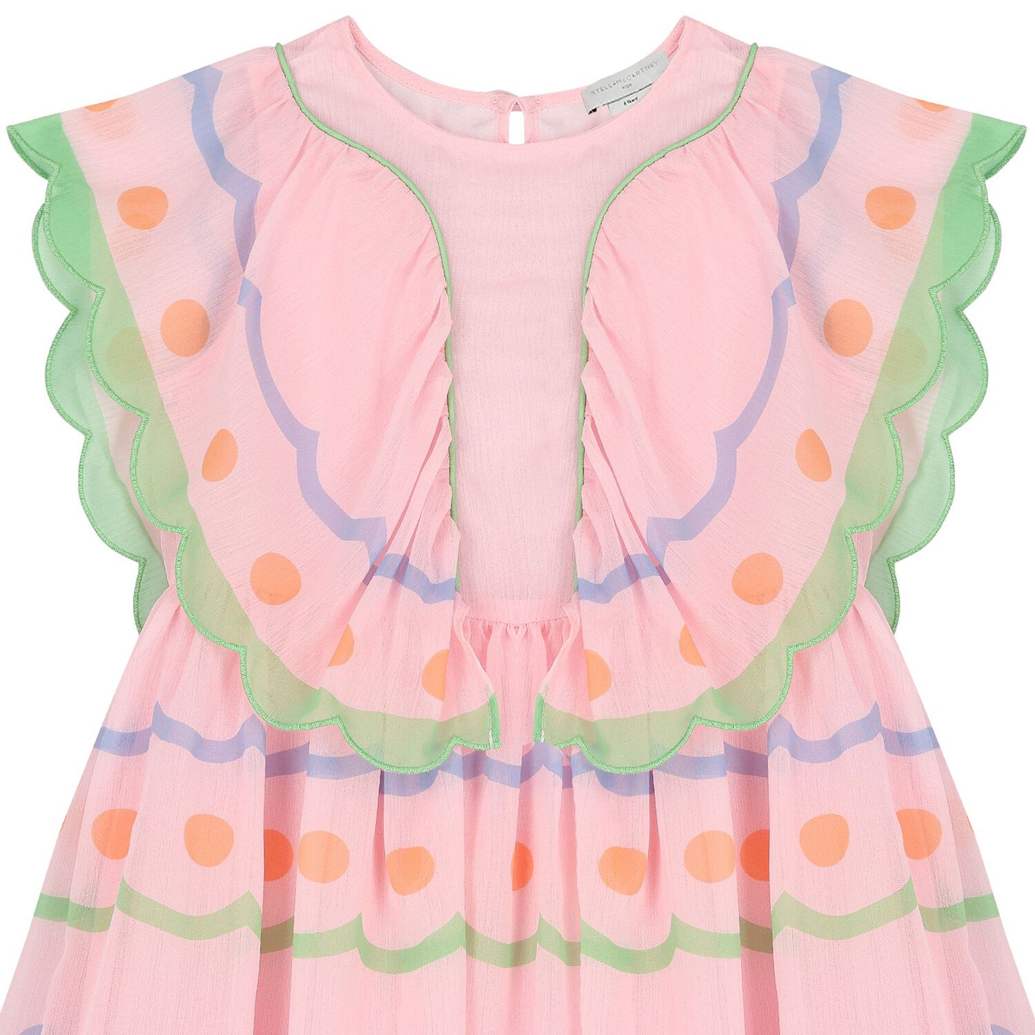Girls Pink Chiffon Dress, 1, hi-res